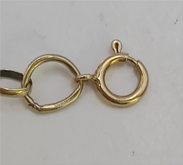 9ct yellow gold belcher chain weighing 6.6g, featuring interlocking oval links, unbranded jewelry chain for men or women.