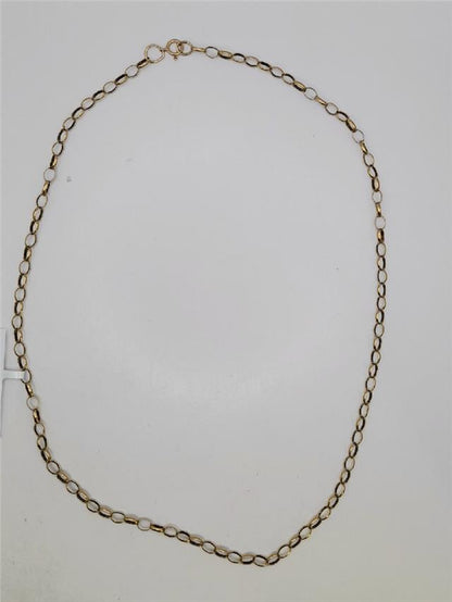 9ct yellow gold belcher chain weighing 6.6g, featuring classic linked design, unbranded jewelry chain for everyday wear