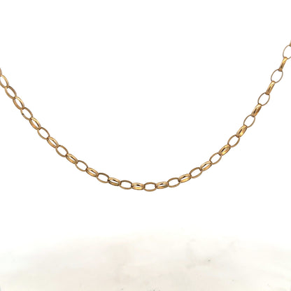 9ct yellow gold belcher chain, unbranded, with a weight of 7.3g, displayed on a plain background.
