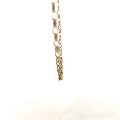 9ct yellow gold belcher chain, unbranded, showing the chain's links and polished finish, weighs 7.3 grams.
