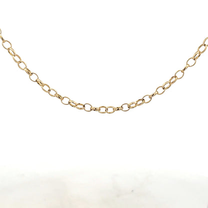 9ct yellow gold belcher chain weighing 9.5g, unbranded jewelry chain with classic link design, shown in the product image.