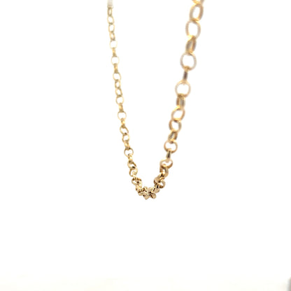 9ct yellow gold belcher chain weighing 9.5g, showcasing linked gold design, unbranded jewelry chain on a neutral background.