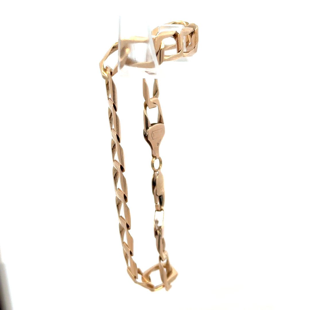 9ct yellow gold bracelet weighing 13.3g, unbranded jewelry accessory with detailed gold craftsmanship and elegant design.