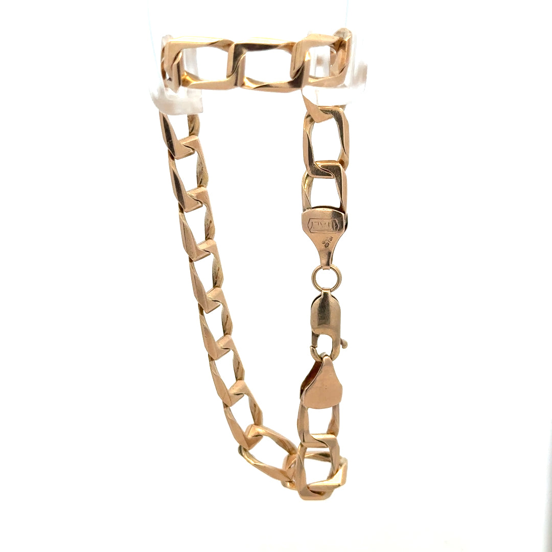 9ct yellow gold bracelet, unbranded, showcasing a polished design with a total weight of 13.3 grams.