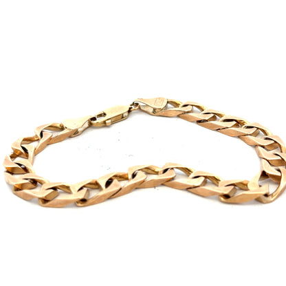 9ct yellow gold bracelet weighing 22.4g, unbranded jewelry piece with a classic chain design and polished finish.