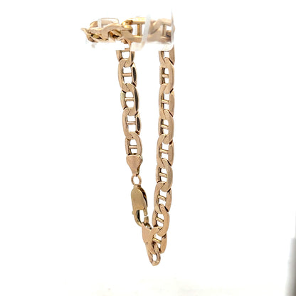 9ct yellow gold bracelet with 8.6g weight, featuring a classic design, unbranded jewelry accessory, shown in the image.