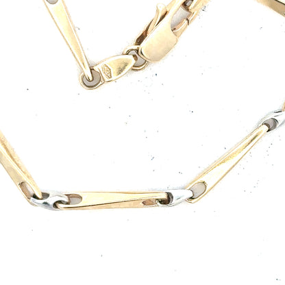 9ct yellow gold bracelet with a sleek design, weighing 8.9g, featuring a polished finish and secure clasp.