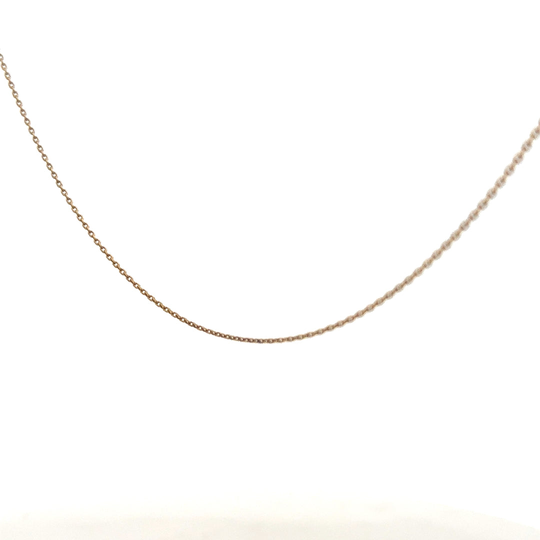 9ct yellow gold chain weighing 1.3g, unbranded jewelry accessory with a classic link design.