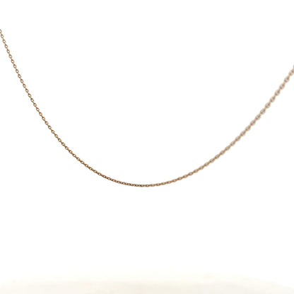 9ct yellow gold chain weighing 1.3g, unbranded jewelry accessory with a classic link design.