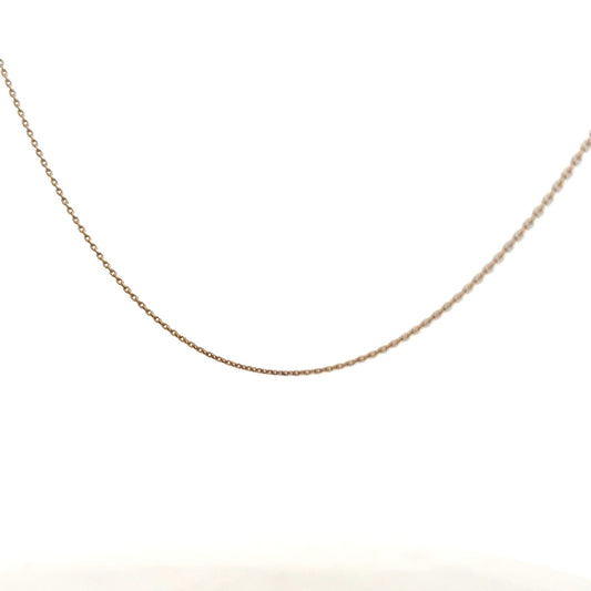 9ct yellow gold chain weighing 1.3g, unbranded jewelry accessory with a classic link design.