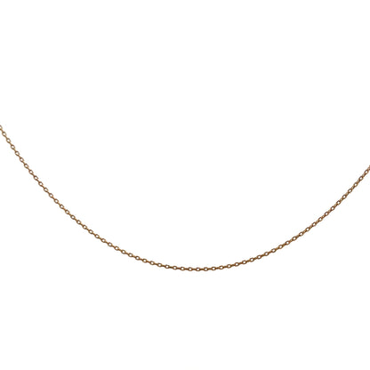 9ct yellow gold chain weighing 1.3g, unbranded, featuring a classic design with intricate links, displayed on a plain background.