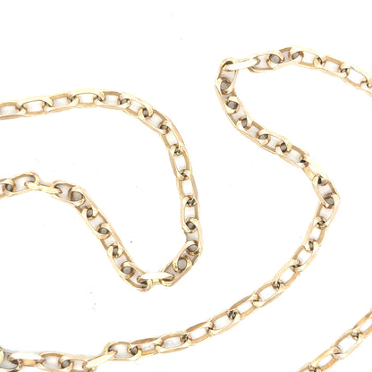 9ct yellow gold chain weighing 10.9g, unbranded jewelry piece with a classic linked design, displayed against a neutral background.