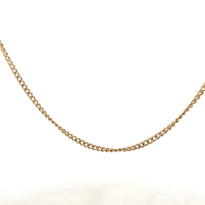 9ct yellow gold chain weighing 10.9g, unbranded jewelry with a classic link design, shown in a close-up image.