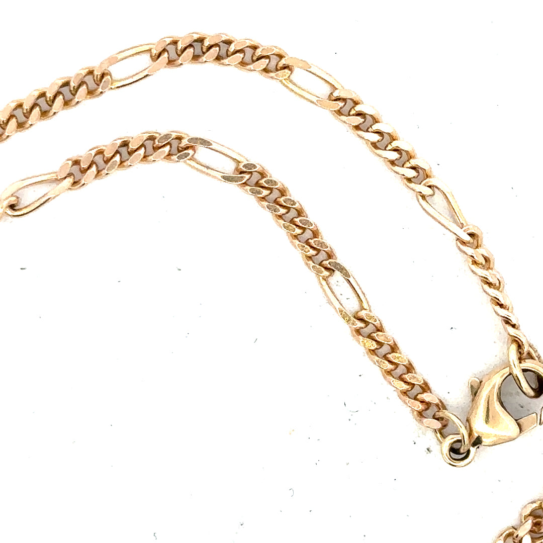 9ct yellow gold chain weighing 11.6g, unbranded, with a detailed link design, shown on a plain background.