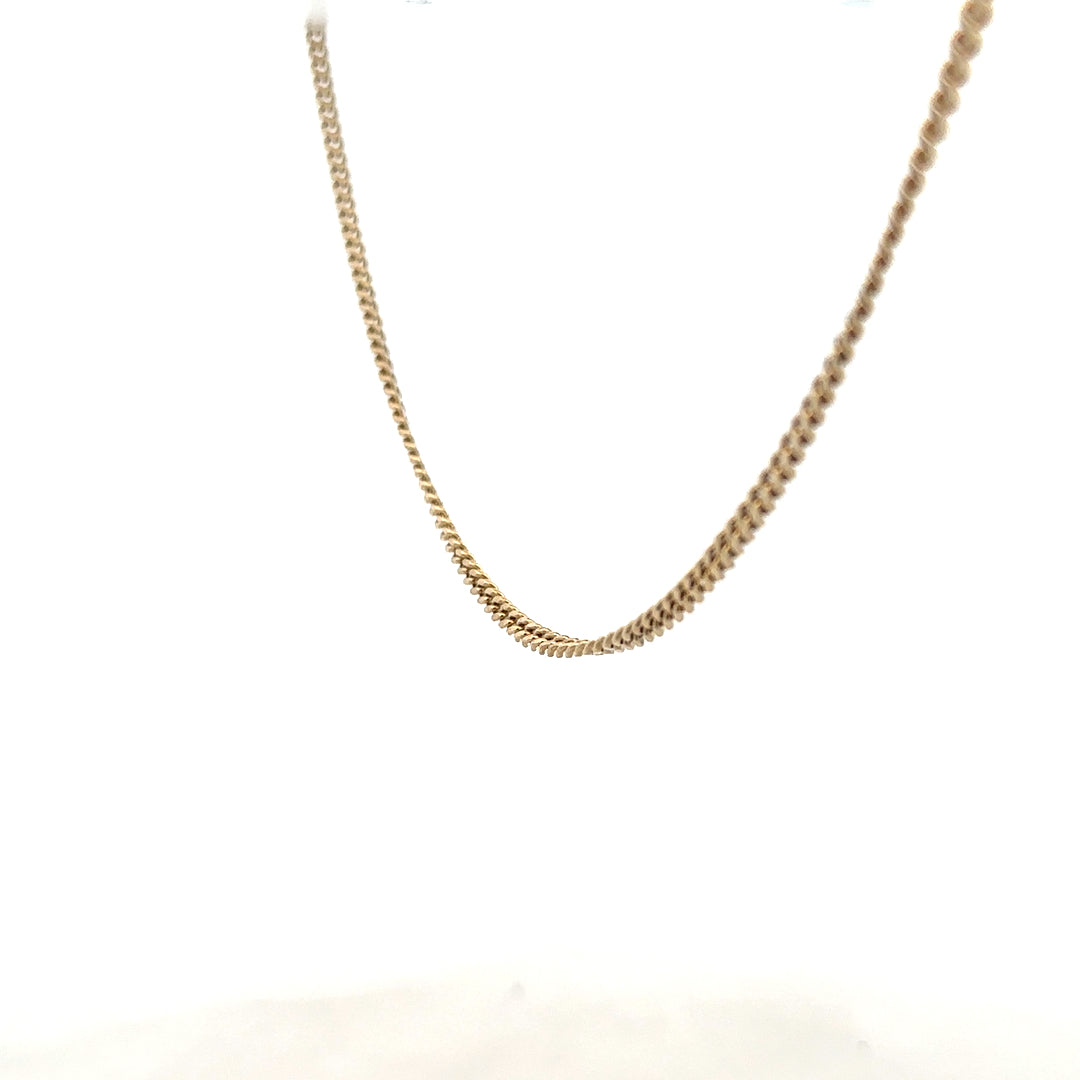 9ct yellow gold chain, 11g, unbranded, with a classic link design, showcased in a close-up image.