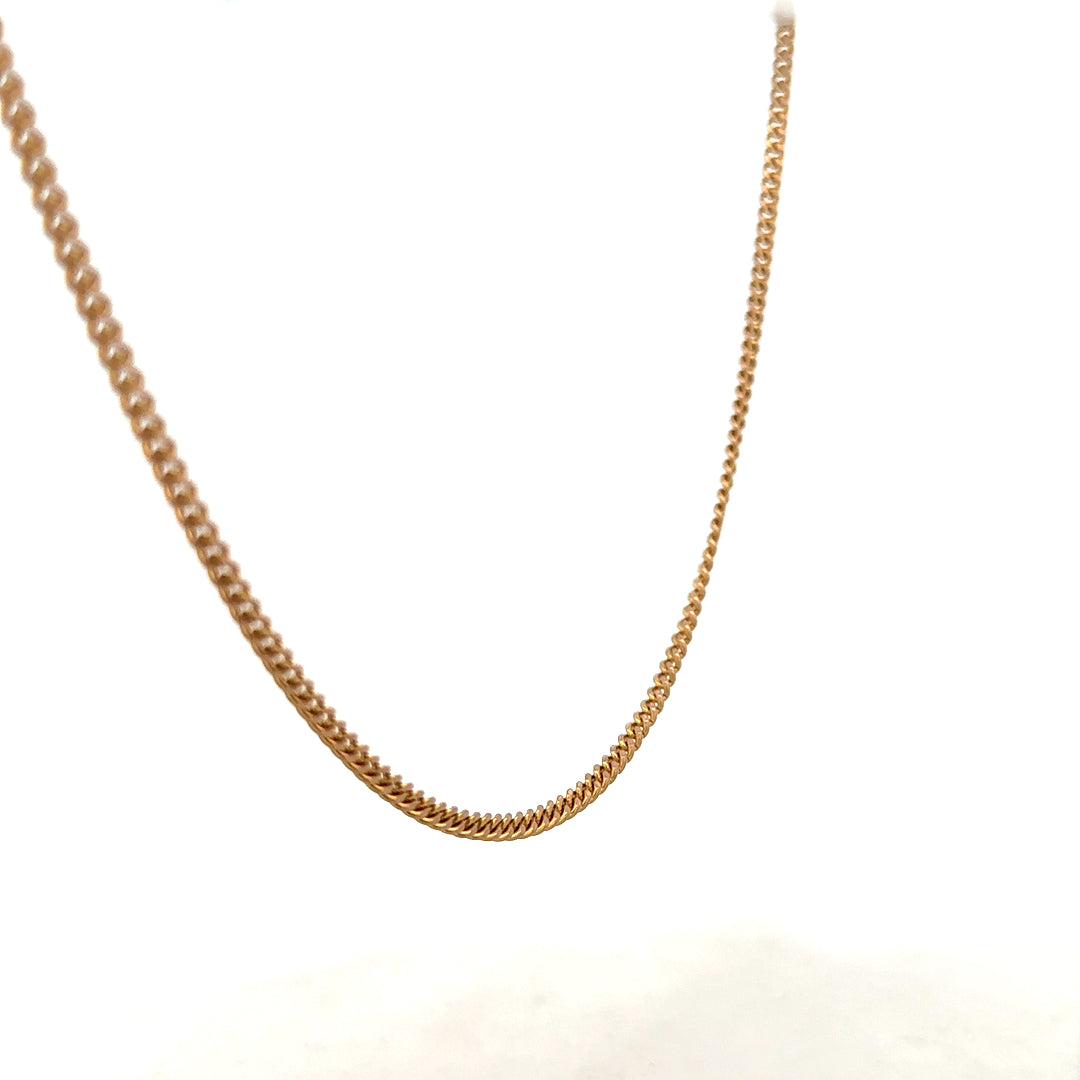 9ct yellow gold chain weighing 12.7g, unbranded jewelry chain with a classic design, shown in a close-up image.