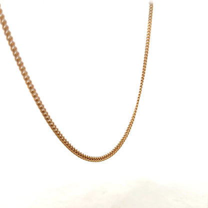 9ct yellow gold chain weighing 12.7g, unbranded jewelry chain with a classic design, shown in a close-up image.