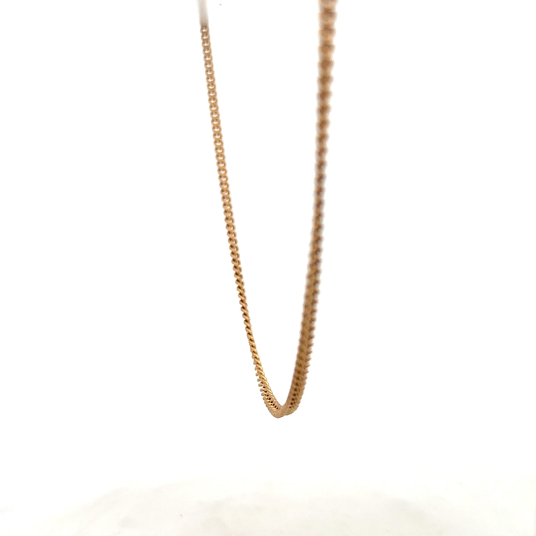 9ct yellow gold chain weighing 12.7g, unbranded jewelry chain with a classic link design on a white background.
