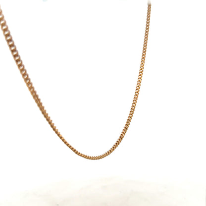 9ct yellow gold chain weighing 12.7g, unbranded, with a detailed close-up showing the polished links and craftsmanship.