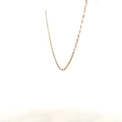 9ct yellow gold chain weighing 2.2g, unbranded jewelry chain with a classic design, shown in a close-up image.
