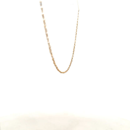 9ct yellow gold chain weighing 2.2g, unbranded jewelry chain with a simple, elegant design, shown in this product image.