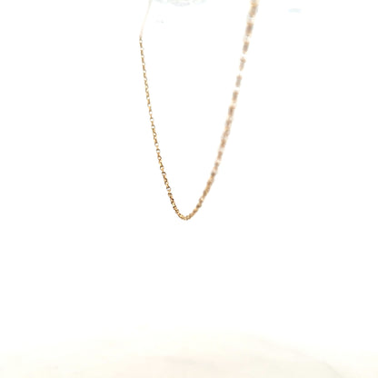 9ct yellow gold chain weighing 2.2g, unbranded jewelry accessory with intricate link design, suitable for everyday wear