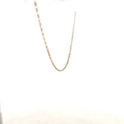 9ct yellow gold chain weighing 2.2g, unbranded jewelry chain with a sleek, polished finish, perfect for everyday wear.