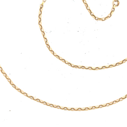 Unbranded 9ct yellow gold chain, 2.4g, with intricate link design, displayed against a plain background.