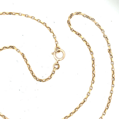 Unbranded 9ct yellow gold chain, 2.4g, displayed on a plain background, highlighting the chain's fine link design.