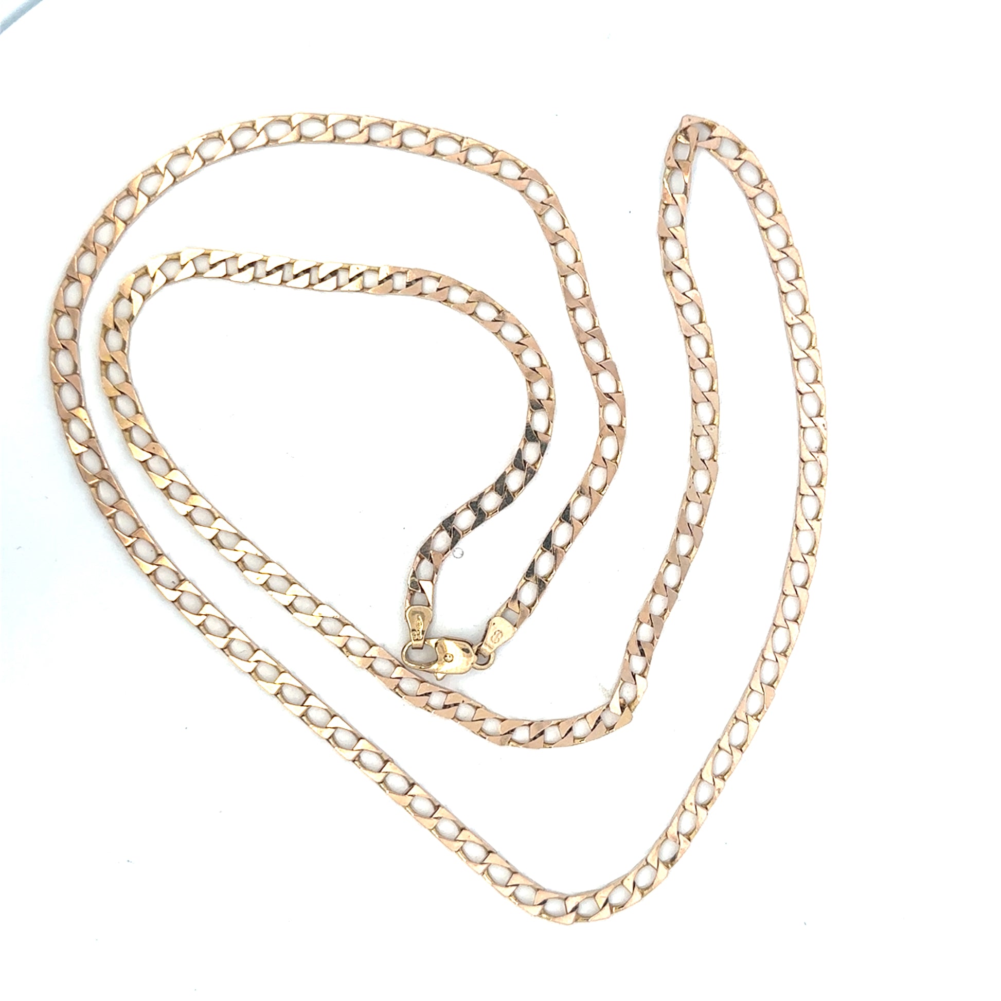 Unbranded 9ct yellow gold chain weighing 20.9g with a classic link design, displayed on a plain background.