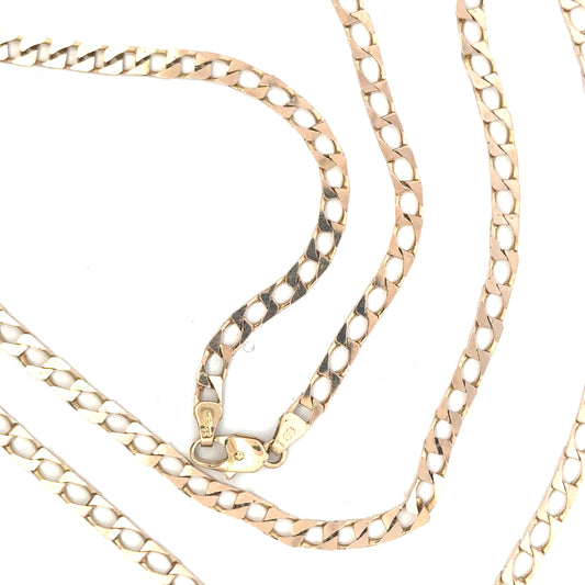 9ct yellow gold chain weighing 20.9g, unbranded, with detailed link design visible in the image.