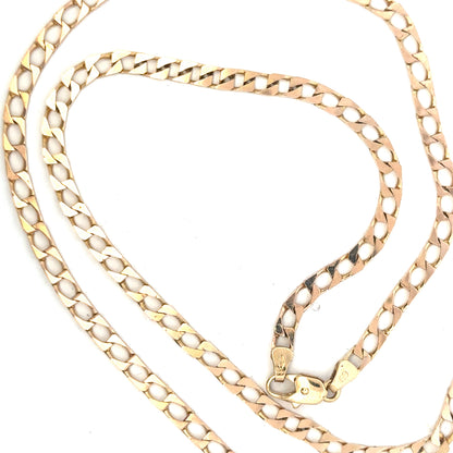 9ct yellow gold chain, unbranded, weighing 20.9g, featuring a detailed link design, shown on a neutral background.