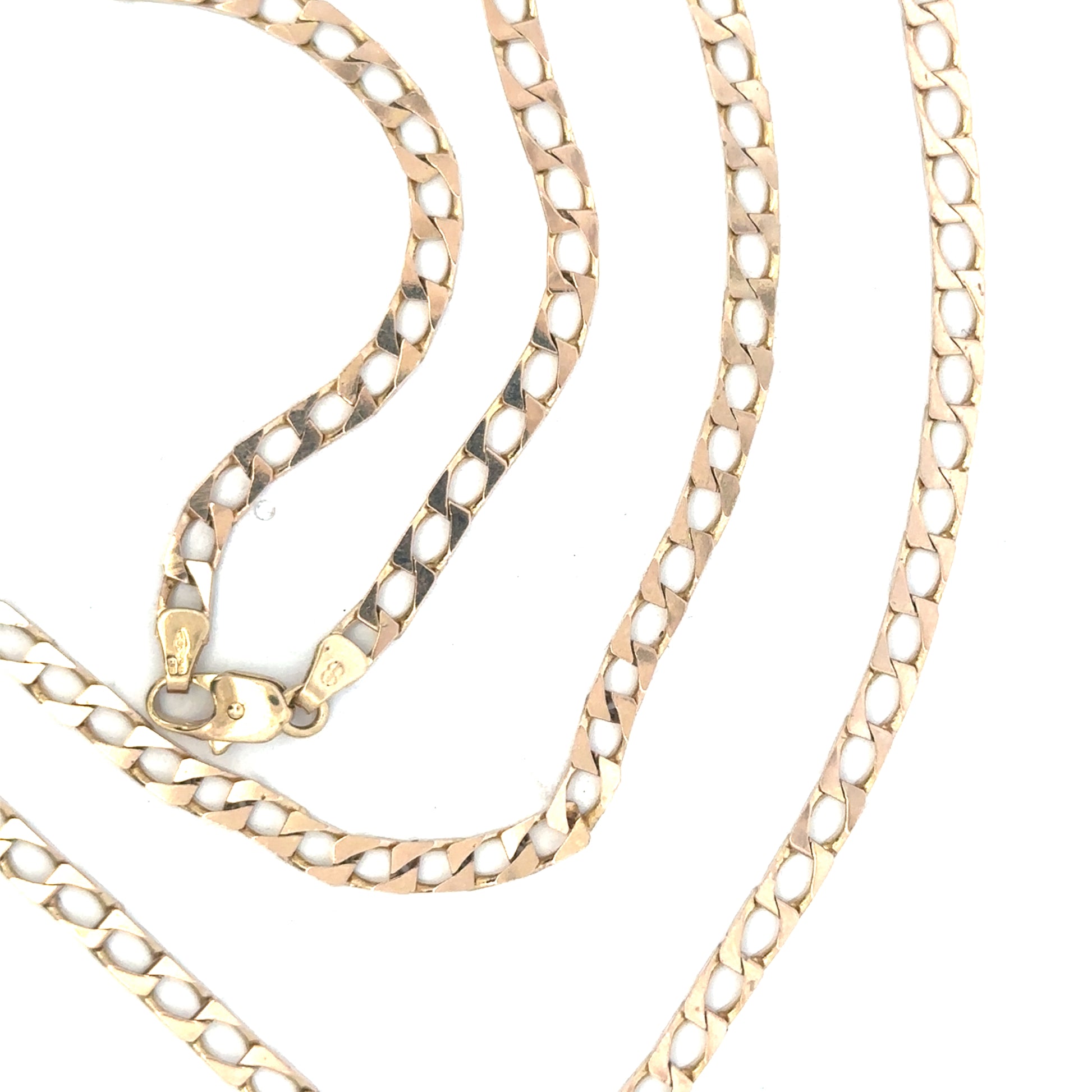 Unbranded 9ct yellow gold chain weighing 20.9g, with detailed links, displayed on a neutral background.