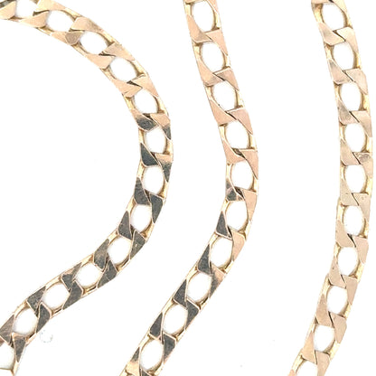 9ct yellow gold chain weighing 20.9g, unbranded, with detailed close-up showing the chain's links and craftsmanship.