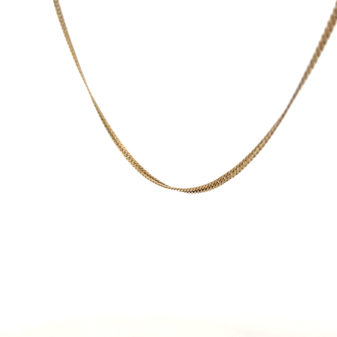 9ct yellow gold chain weighing 4.6g, unbranded, shown with detailed links and polished finish, ideal for jewelry accents.