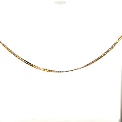 9ct yellow gold chain weighing 4.6g, unbranded, showcasing a sleek, elegant jewelry chain with detailed links.