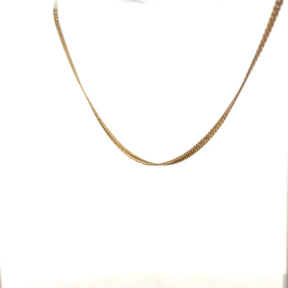 9ct yellow gold chain weighing 4.6g, unbranded, featuring a classic chain link design, shown in a close-up image.