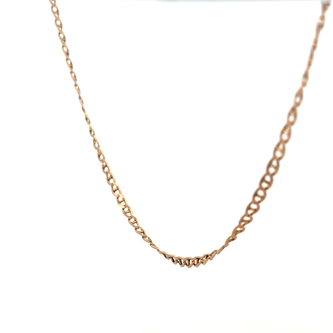9ct yellow gold chain weighing 6.7g, unbranded jewelry accessory with a classic design, displayed on a plain background.