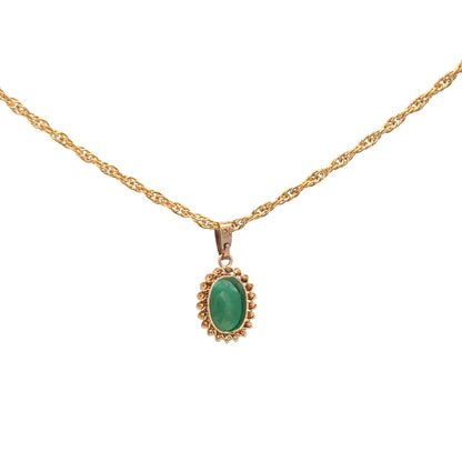 9ct yellow gold chain with pendant, unbranded jewelry, showcasing a detailed gold pendant and matching chain on a neutral background.