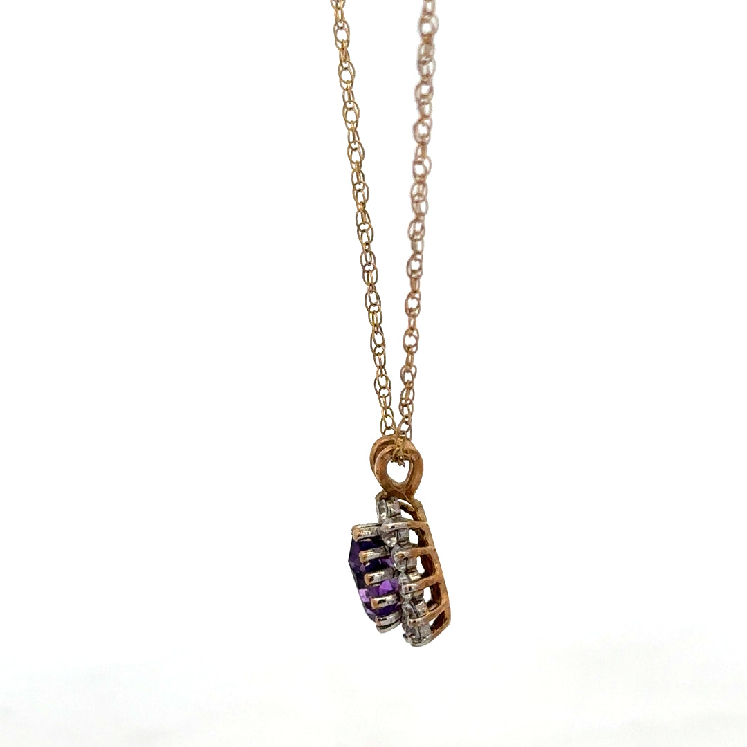 9ct yellow gold chain with pendant, unbranded, weighing 1.9g, featuring a simple elegant design visible in the image.