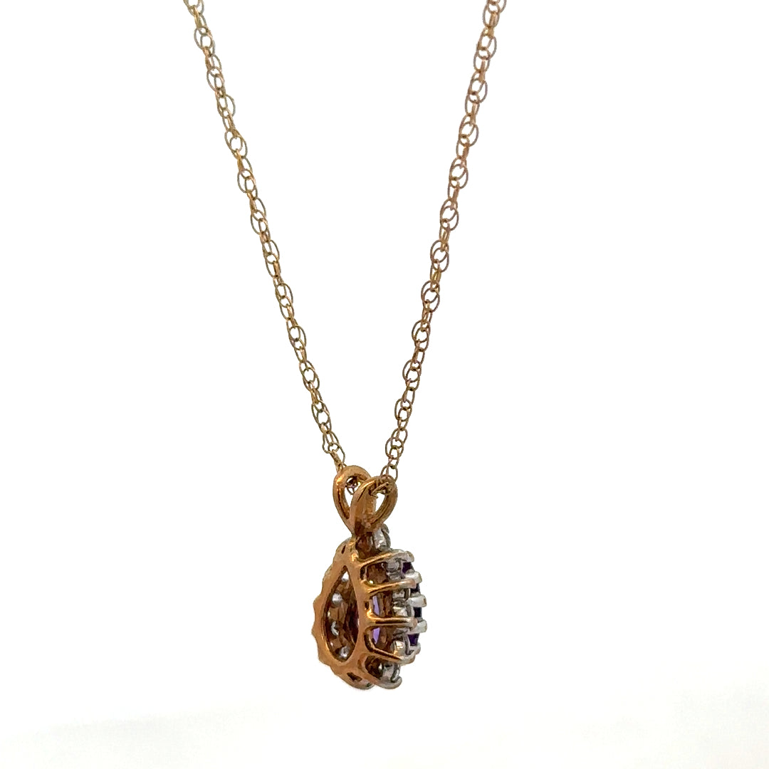 9ct yellow gold chain with pendant, unbranded, weighing 1.9g, displayed on a plain background.