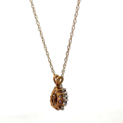 9ct yellow gold chain with pendant, unbranded, weighing 1.9g, displayed on a plain background.