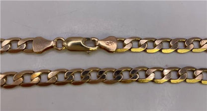 9ct yellow gold chain with classic design, close-up view showing polished links, unbranded jewelry accessory.