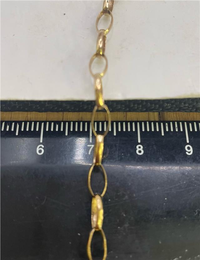 9ct yellow gold chain with a classic link design, displayed on a plain background. Unbranded jewelry piece.