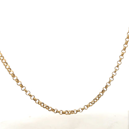 9ct yellow gold chain with a classic link design, unbranded jewelry accessory, shown on a plain background.