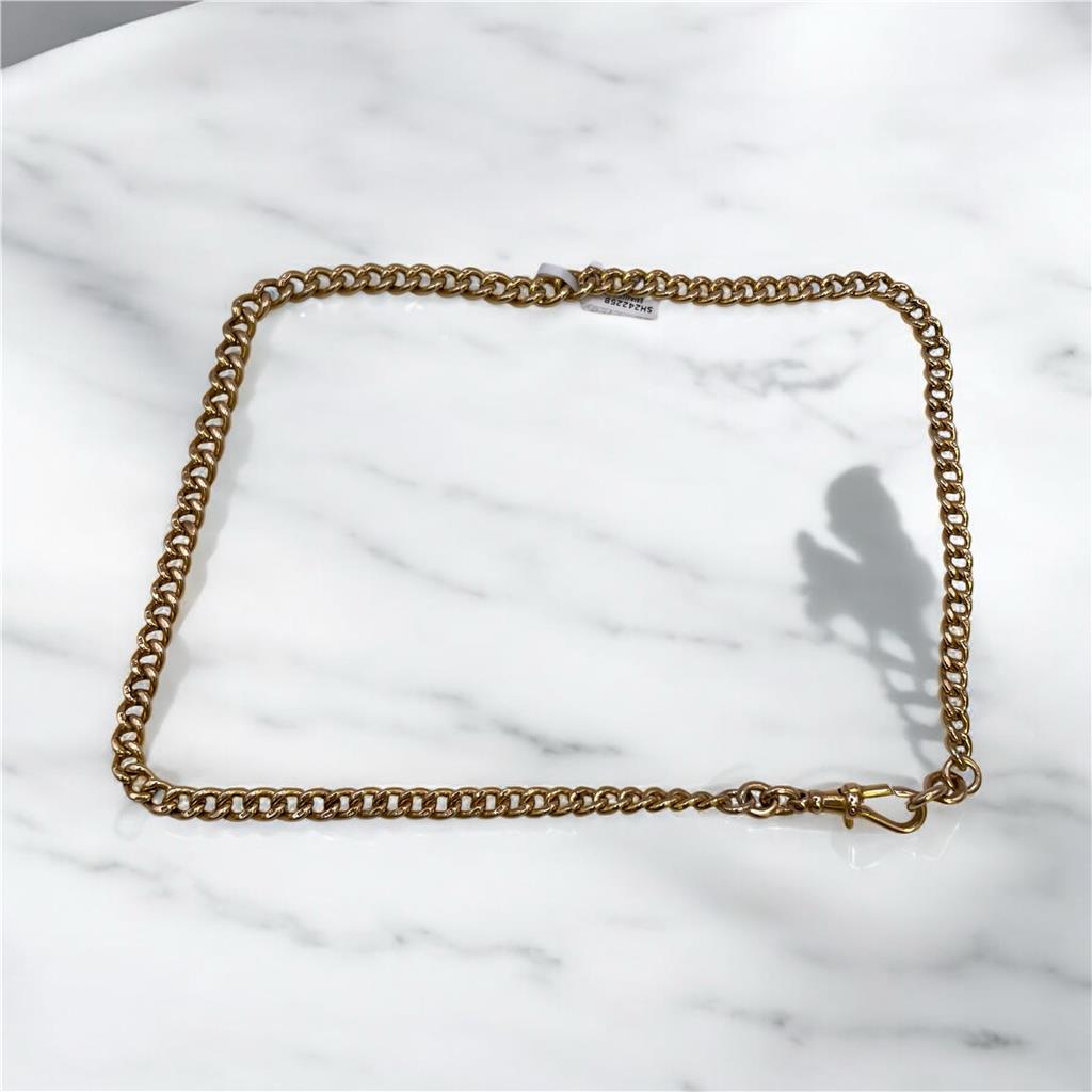 9ct yellow gold chain weighing 36.8g, unbranded jewelry chain with a classic design, shown in a close-up image.