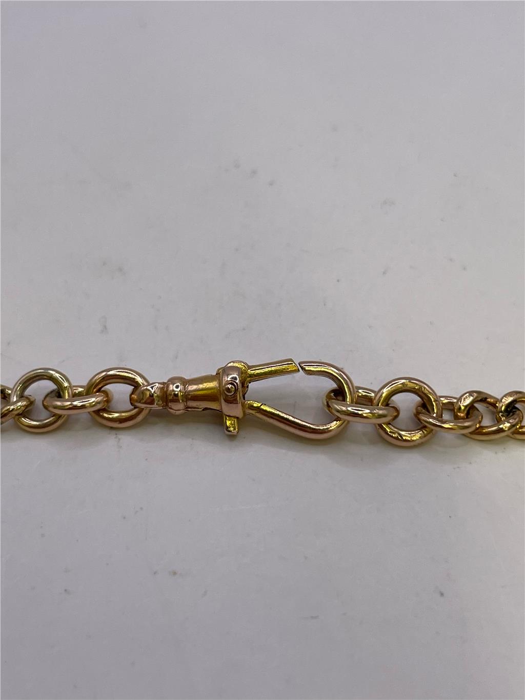 9ct yellow gold chain with a 36.8g weight, featuring a classic link design, unbranded jewelry accessory.