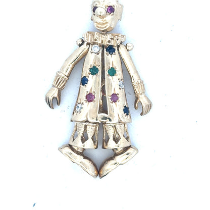 9ct yellow gold clown pendant, unbranded, with detailed clown face design, weighing 20.3 grams, jewelry pendant accessory