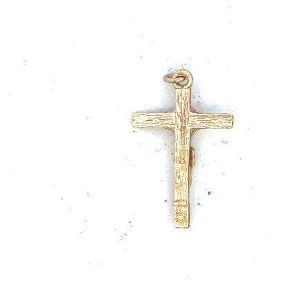 9ct yellow gold cross pendant weighing 1.6g, featuring a simple design and polished finish, ideal for everyday wear.