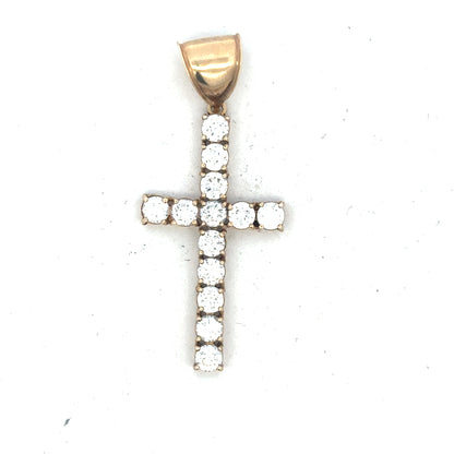 9ct yellow gold cross pendant with a 5.1g weight, showcasing a simple and elegant unbranded jewelry design.